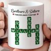 Brothers Sisters Forever Linked Together 3D Crystal Crossword - Personalized Mug - Sentimental Gift for for Loved Ones
