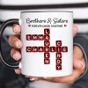 Brothers Sisters Forever Linked Together 3D Crystal Crossword - Personalized Mug - Sentimental Gift for for Loved Ones