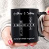 Brothers & Sisters Siblings Family Forever Linked Crossword Outline Personalized Mug