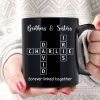 Brothers & Sisters Siblings Family Forever Linked Crossword Outline Personalized Mug