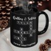 Brothers & Sisters Siblings Family Forever Linked Crossword Outline Personalized Mug