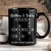Brothers & Sisters Siblings Family Forever Linked Crossword Outline Personalized Mug