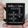 Brothers & Sisters Siblings Family Forever Linked Crossword Outline Personalized Mug