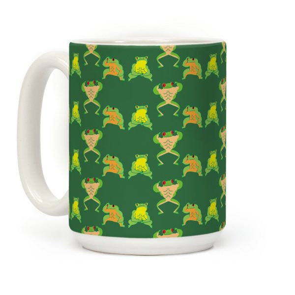 Buff Frog Pattern Coffee Mug
