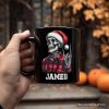 Buffalo Plaid Christmas Skeleton Personalized Mug, Brutal Guys Gift with Custom Name