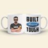 Built Beard Tough - Personalized White Mug - Gift for Dad - Man with Arms Crossed