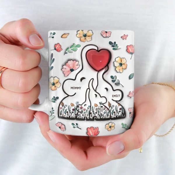 Built With Love, Held By Heart - Family Personalized Custom 3D Inflated Effect Printed Mug - Mother's Day, Gift For Mom, Grandma