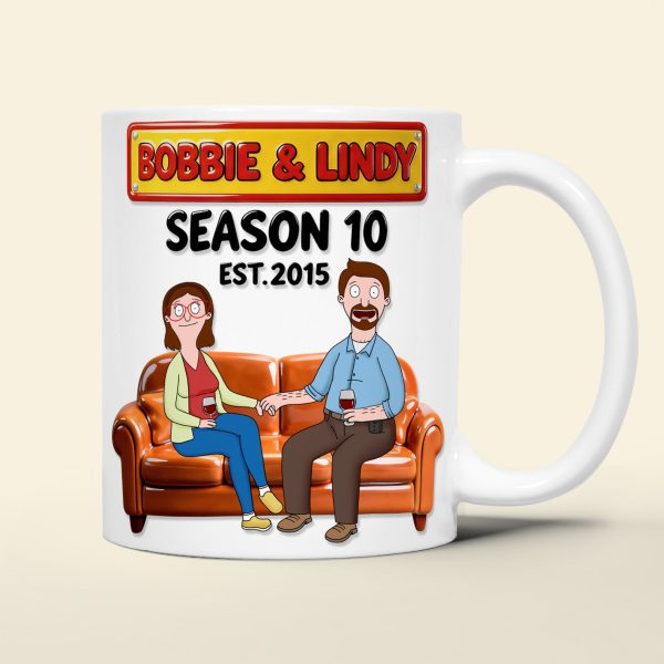 Burger Couple - Personalized 3D Inflated Effect Ceramic Mug - Gift For Couples | CL55 NL122