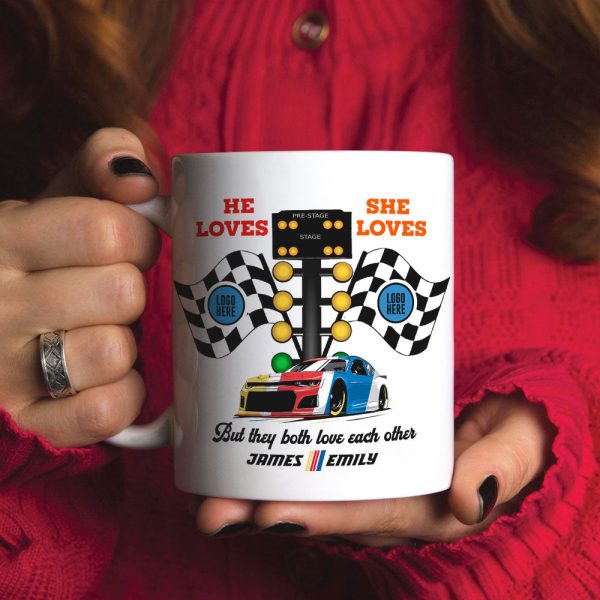 But They Both Love Each Other, Couple Gift, Personalized Mug, Racing Car Couple Mug 02HUTI091023