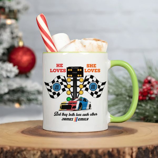 But They Both Love Each Other, Couple Gift, Personalized Mug, Racing Car Couple Mug 02HUTI091023