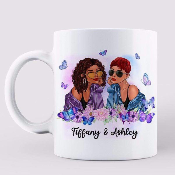 Butterflies Fashion Besties Personalized Mug