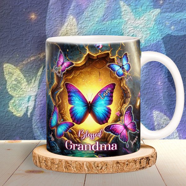 Butterfly Grandma Coffee Mug - Personalized Gift For Grandma 02OHLU280325