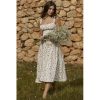 Buttoned Frill Strap Midi Dress