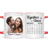 Calendar Couple Photo Personalized Mug - Anniversary Gift For Couple - Gift For Him Gift For Her