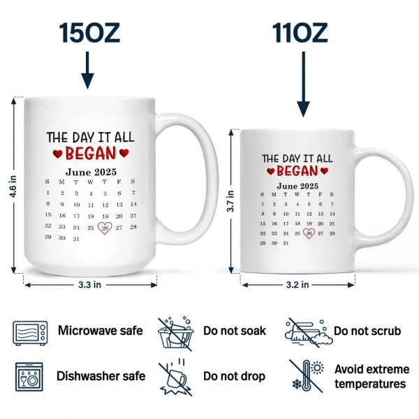 Calendar I Met You Liked You Love You Forever - Personalized Mug