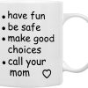 Call Your Mom Coffee Mug Funny Graduation Gift for College Student Daughter Son