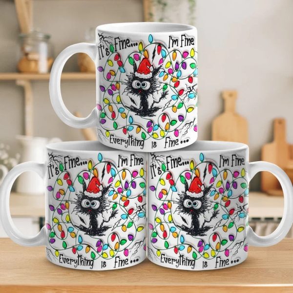 Calm Like A Cat On A Windowsill - Friend 3D Inflated Effect Printed Mug - Christmas Gift For Best Friends, Family Members, Coworkers, Yourself