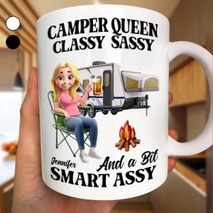 Camper Queen Classy Sassy 3D Effect - Personalized Mug