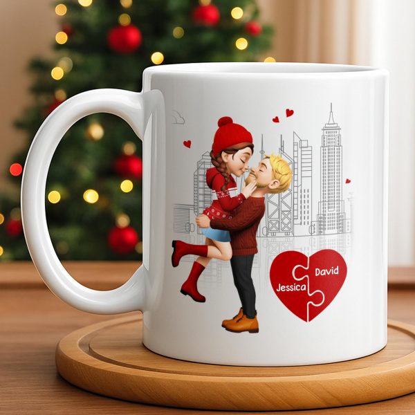 Capture Special Moments, Cityscape With Romantic Couple - Personalized Custom Coffee Mug - CPL1039_MG