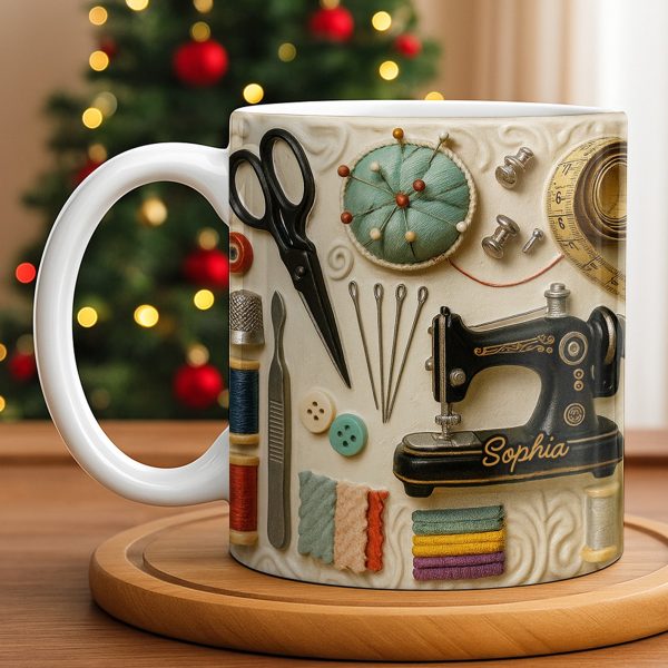 Capture The Essence Of Craftsmanship With Sewing Essentials - Personalized Custom Coffee Mug - JBS020_MG