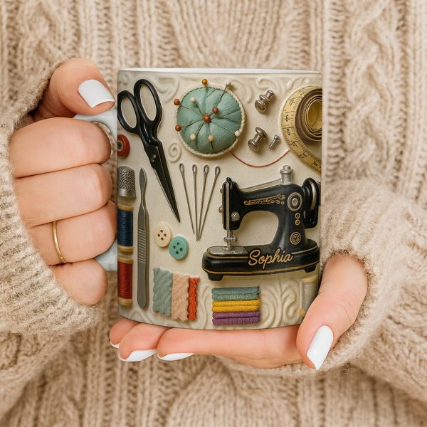 Capture The Essence Of Craftsmanship With Sewing Essentials - Personalized Custom Coffee Mug - JBS020_MG