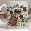Capture The Moment With Classic Camera And Accessories - Personalized Custom Coffee Mug - JBS083_MG