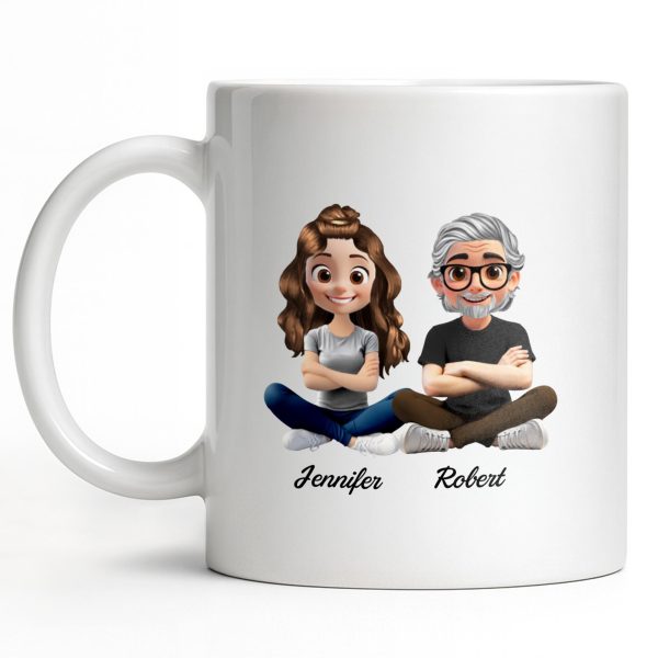 Capture Your Special Moments With Cartoon Couple - Personalized Custom Coffee Mug - DAD291_MG