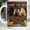Capturing The Serenity Of Horses At The Barn - Personalized Custom Coffee Mug - FARM016_MG