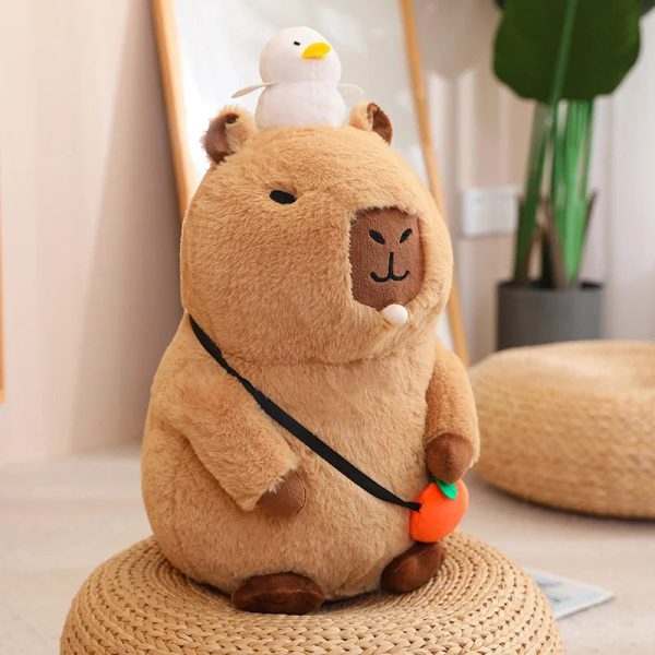 Capybara Plush Toy - Fluffy Fruit-Embracing Doll for Fun Gifts