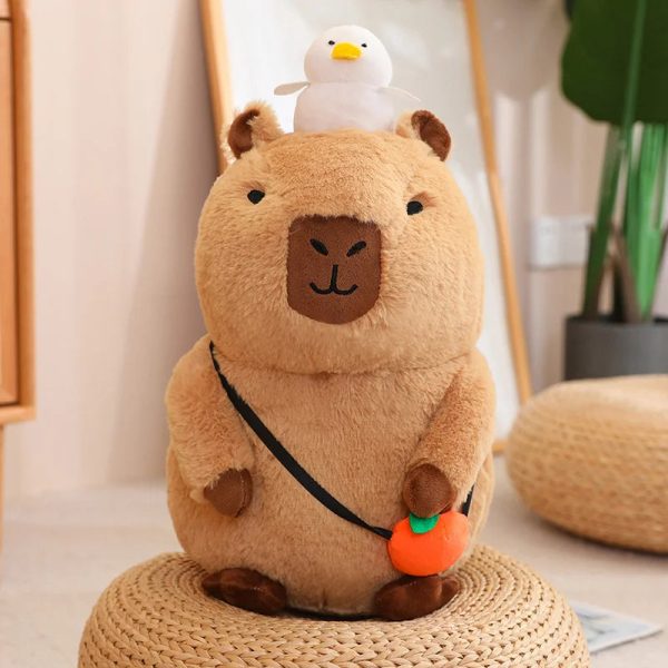 Capybara Plush Toy - Fluffy Fruit-Embracing Doll for Fun Gifts
