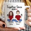 Cartoon Chibi Couple Sitting Gift For Him For Her Personalized Mug