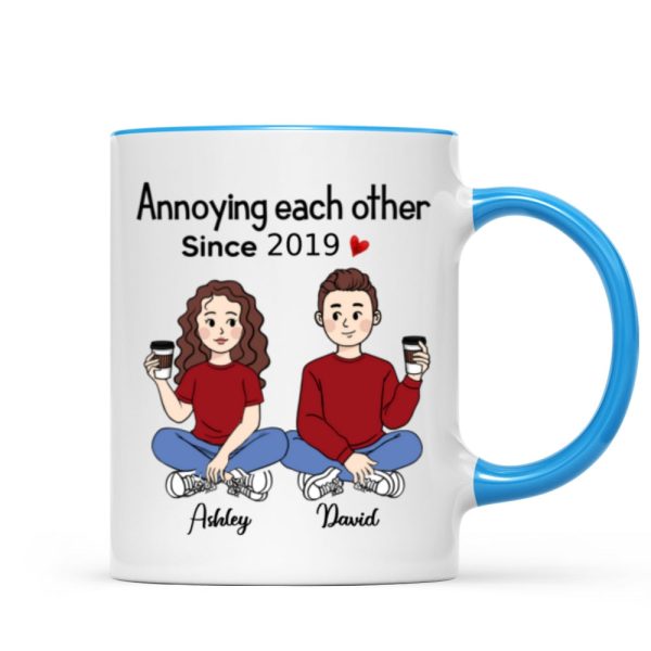 Cartoon Chibi Couple Sitting Gift For Him For Her Personalized Mug