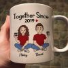 Cartoon Chibi Couple Sitting Gift For Him For Her Personalized Mug