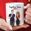 Cartoon Couple Hand In Hand Together Since Personalized Mug