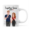 Cartoon Couple Hand In Hand Together Since Personalized Mug