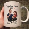 Cartoon Couple Sitting Anniversary Gift For Him Gift For Her Personalized Mug