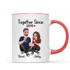Cartoon Couple Sitting Anniversary Gift For Him Gift For Her Personalized Mug