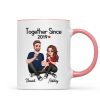 Cartoon Couple Sitting Anniversary Gift For Him Gift For Her Personalized Mug