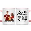Cartoon Couple You Me & The Dog Personalized Mug