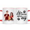 Cartoon Couple You Me & The Dog Personalized Mug