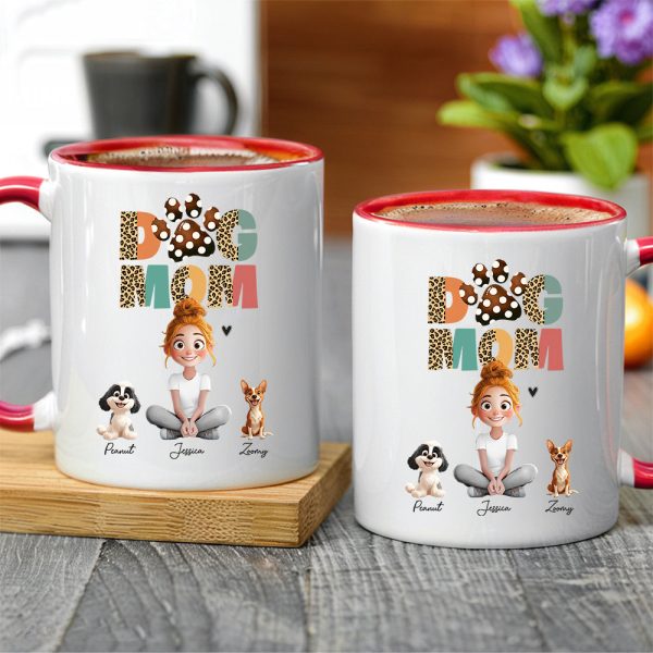 Cartoon Dog Mom Custom Mug A Unique Surprise for Mother's Day, Valentine's Day, or Pet Lovers