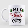 Cartoon Girl Loves Christmas And Cats Personalized AOP Coffee Mug