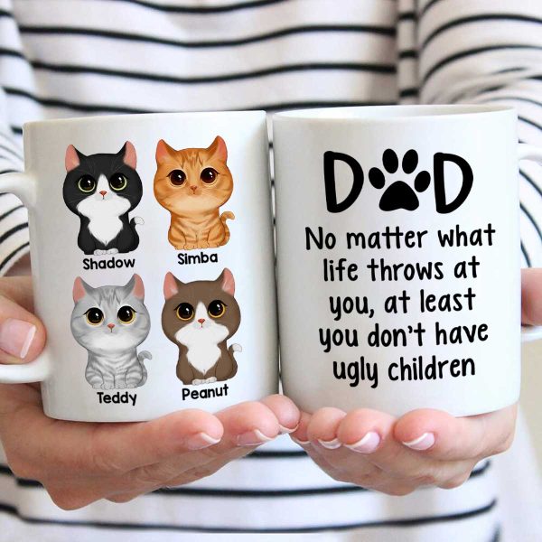 Cat Dad No Matter What Life Throws At You Personalized Mug