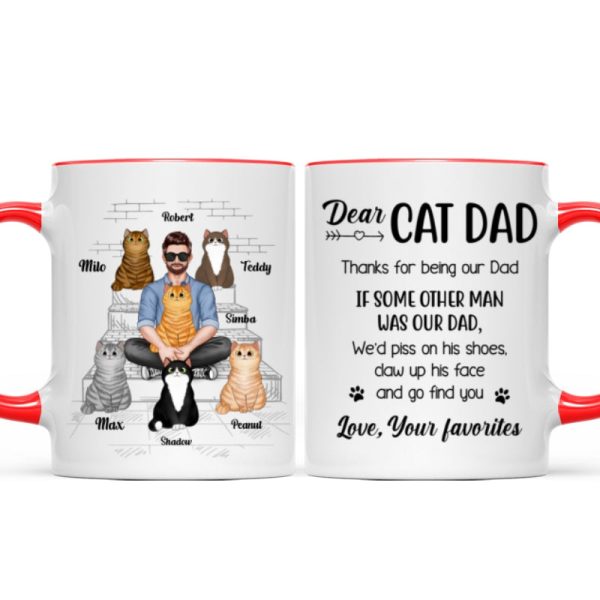 Cat Dad Real Man Funny Gift Personalized Mug