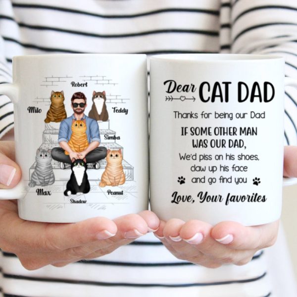 Cat Dad Real Man Funny Gift Personalized Mug