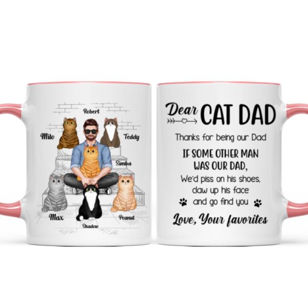 Cat Dad Real Man Funny Gift Personalized Mug
