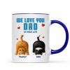 Cat Dad We Love You A Hole Lot Personalized Mug, Funny Father's Day gift for Cat Dads