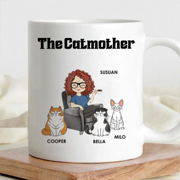 Cat Lover Personalized White Ceramic Mug for Cat Lovers, Custom Gift for Cat Lover