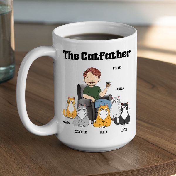 Cat Lover Personalized White Ceramic Mug for Cat Lovers, Custom Gift for Cat Lover