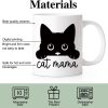 Cat Mama Coffee Mug Funny Cat Lover Gift for Cat Mom Wife Aunt Sister Friend, Mothers Day Birthday Gift